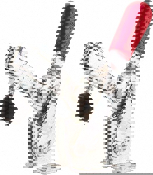 Manual Hold-Down Toggle Clamp: Vertical, 375 lb Capacity, U-Bar, Flanged Base